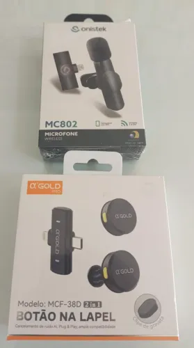 Microfone De Lapela Magnetico 2 Em 1 Lightning E Type-c 36 d Preto RECOMENDADO 