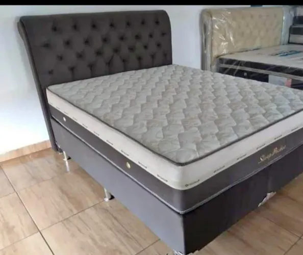 Cama Box casal semiortopedico com cabeceira