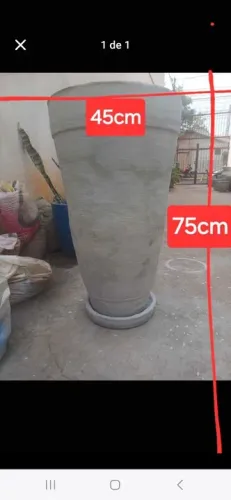 Vaso grande 75X45CM concreto estilo vietnamita*NÃO ENTREGO RETIRAR RIBEIRÃO PRETO SP 