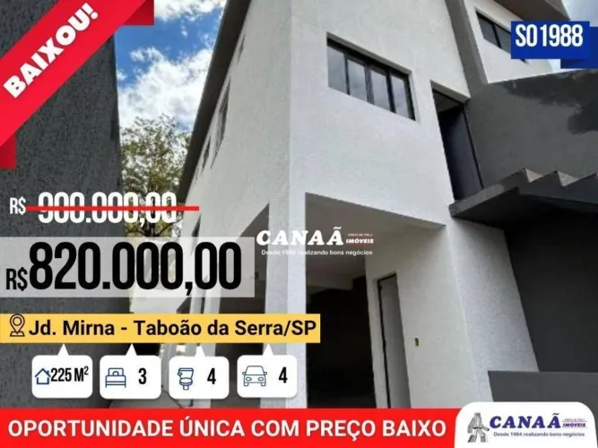 Sobrado com 3 dormitórios à venda, 225 m² por R$ 820.000,00 - Jardim Mirna - Taboão da Ser