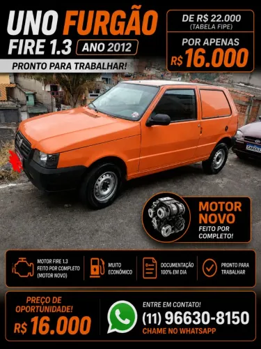 Fiat Uno Furgão 1.3 MPI Fire/ Fire Flex 8V 2012
