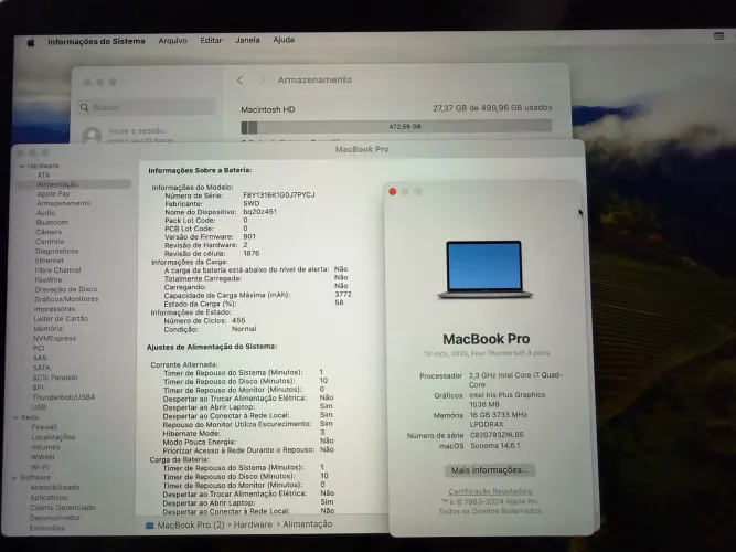 MacBook Pro 2020 i7 16RAM 