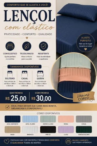 Lençol Queen com elástico