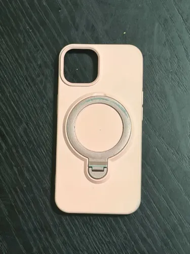 Capa IPhone 13 cor bege com suporte