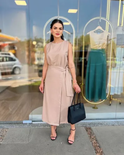 VESTIDO MIDI ALFAIATARIA