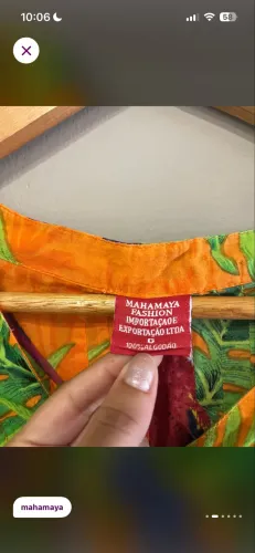 Bata tropical 100% algodão estampa araras laranja | boho verão tam G