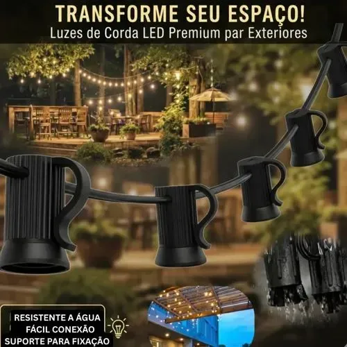 VARAL DE LUZ EXTERNO E27 10M IP65<br>