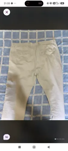 Calça masculina marfinno bege 52