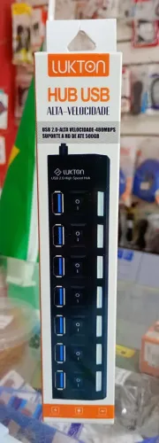 Hub Extensor USB 2.0 Alta Velocidade 7 Portas com Chave Liga/Desliga - Novo