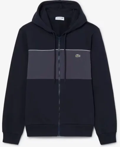 Moletom Masculino Lacoste Zíper E Blocos De Cor