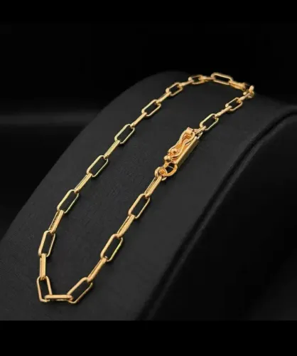 Corrente cadeado 3mm banhada a ouro 