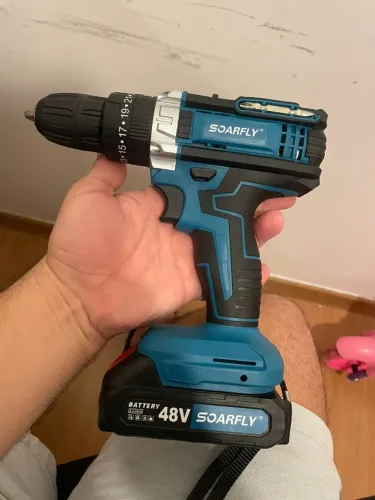 Parafusadeira Furadeira Martelete 2 Baterias Soarfly