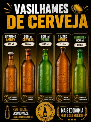 Vasilhames de cerveja.