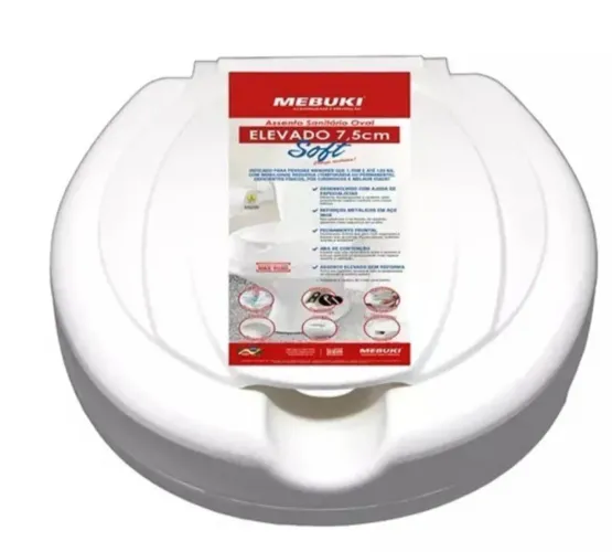 Assento Sanitário Elevado 7,5cm<br>0<br>Assento Sanitario Elevado Retangular Mebuki 7,5cm