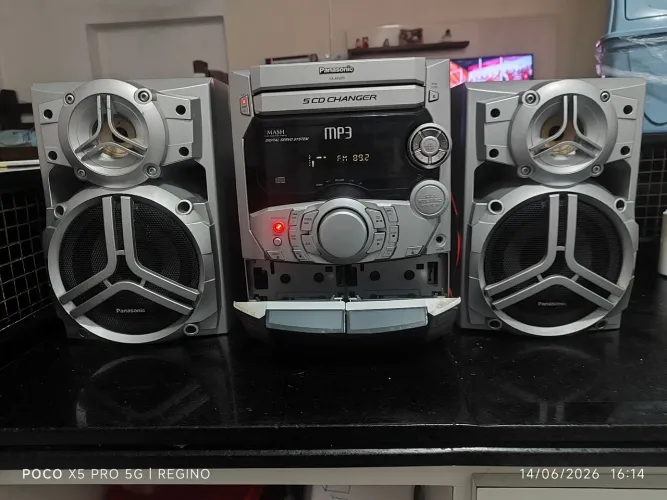 Aparelho de som antigo Panasonic SA-AK220 MP3 Mash digital 3 em 1