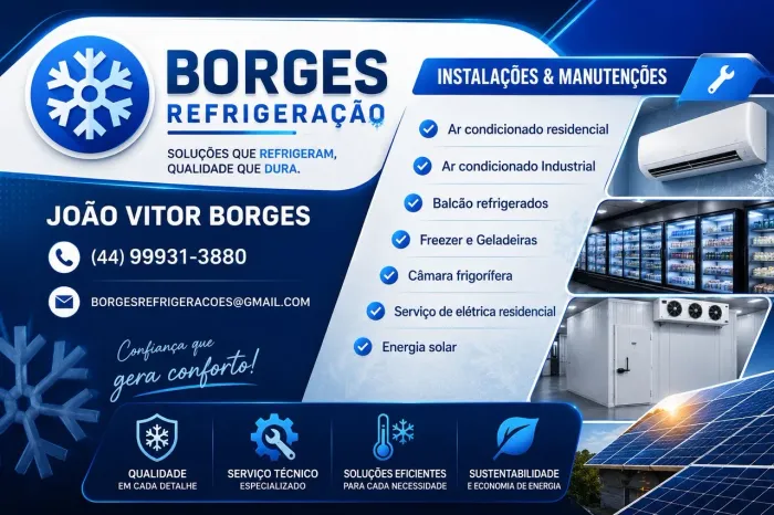 Instalação e manutenção refrigeração residencial e industrial