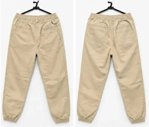 ? Calça de Elástico Bege - Tamanho M