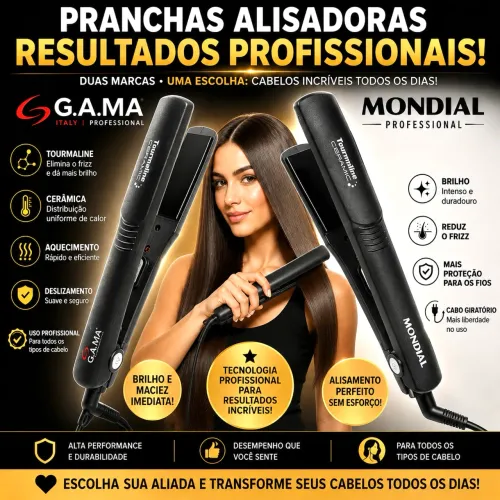 Chapinha e prancha alisadora 