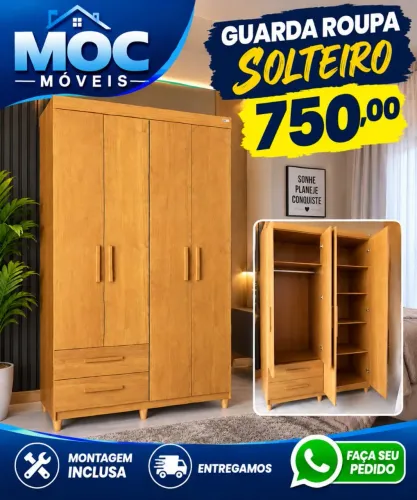 GUARDA ROUPA DE SOLTEIRO NOVOS MONTAGEM INCLUSA ENTREGAMOS