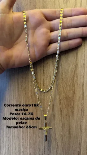 CORRENTE OURO 18k MODELO ESCAMA DE PEIXE