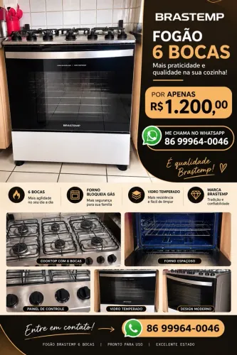 Fogão Brastemp 6 bocas