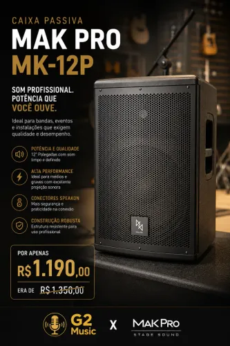 Caixa Passiva Mak Pro MK-12P 250W RMS