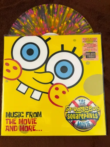 vinil clear with pink and yellow splatter spongebob rsd 2024