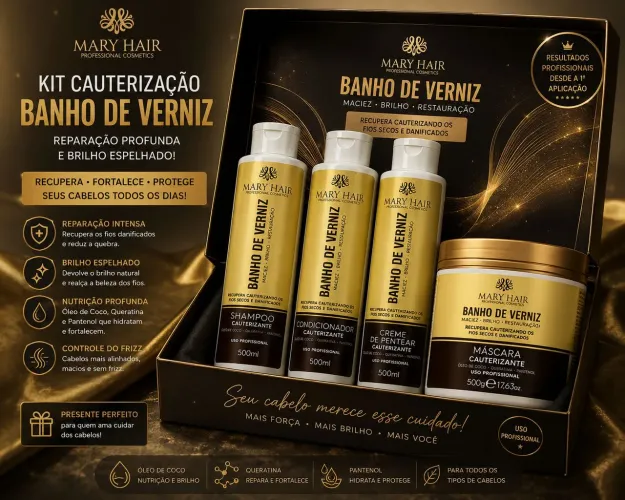 Banho de Verniz Mary Hair: Cabelo Espelhado em 3 Minutos