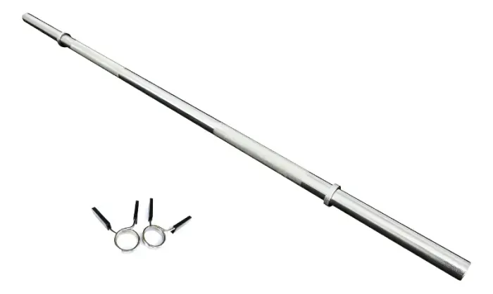 Barra 1,50m Maciça Cromada Para Supino 28,6mm + 2 Presilhas