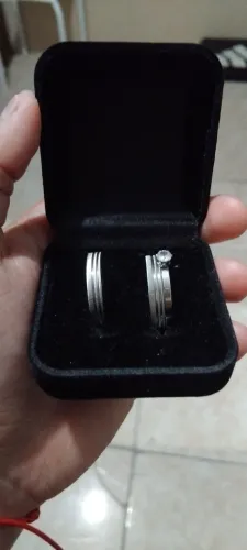 par de aliança tamanho 17 ( aço inox)