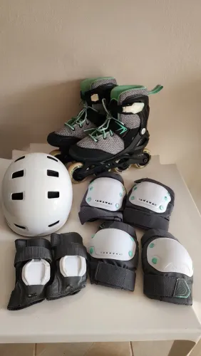 Roller / Patins Oxelo Decathlon n° 37 + kit proteção lon