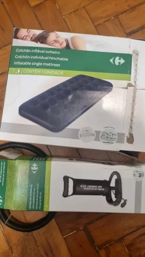 Colchão inflável solteiro + bomba de ar 
