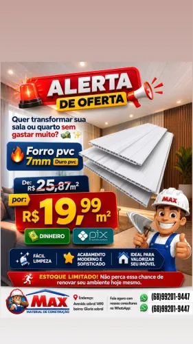 Forro pvc 7mm Folha de 6mt 