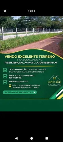 Vendo excelente Terreno,bem localizado! No Residencial Águas claras em Benfica/Benevides!
