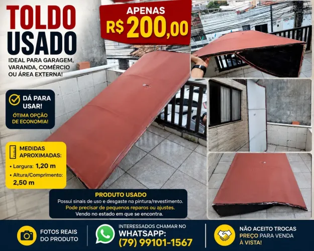 Baixei !Toldo usado no precinho