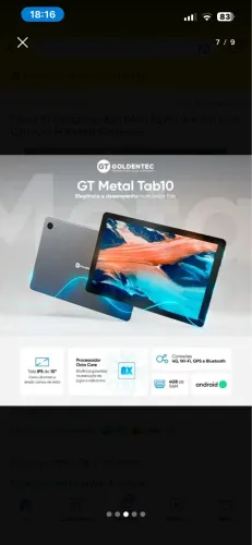 Tablet 10 Polegadas 4gb 64gb 4g Hd Android Octa Core Cor Prateado Goldentec