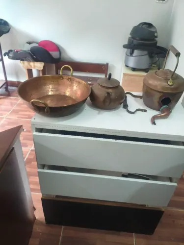 Peças de cobre tacho mais buly antigos 