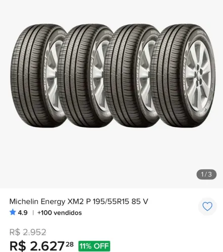 Pneu Michelin Energy XM2 P 195/55R15 85 V