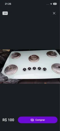 Cooktop Fischer de 5 bocas com mesa de vidro - modelo 1642-6986