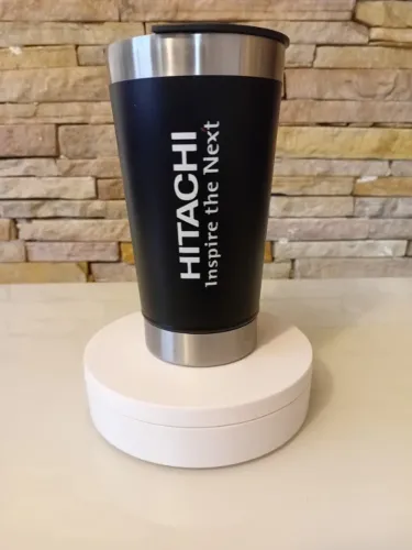 Copo Termico Com Tampa E Abridor 473ml Aço Inox