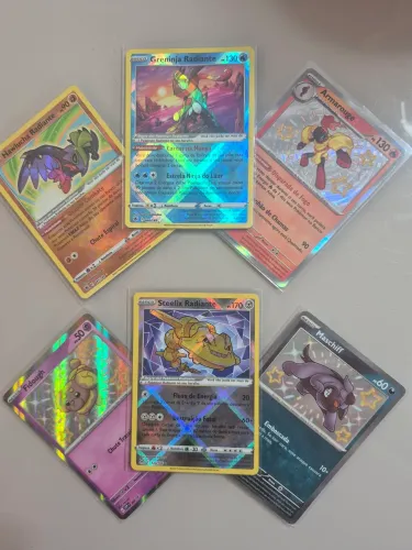 Lote Pokémon TCG 6 Cartas Raras Shiny / Brilhantes Originais