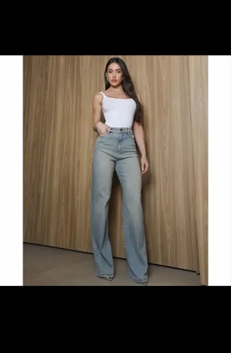 Calça jeans cintura alta Consciência Jeans