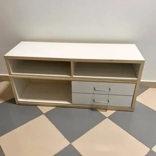 Estante expansível Branco com duas gavetas