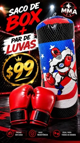 Saco de box + par de luvas
