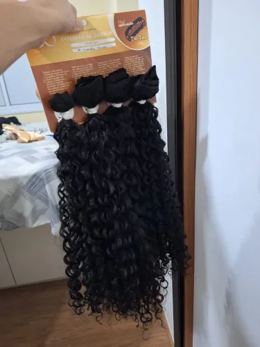 Mega hair / Extensão de cabelo cachos de ouro 3A Castanho escuro