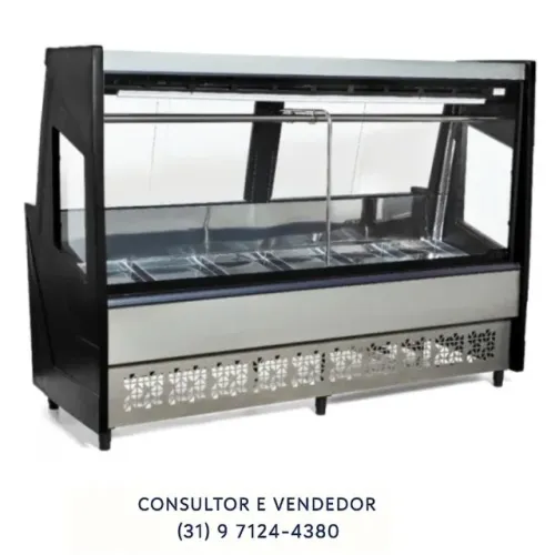 Balcão de Carne 2 metros Preto Polar