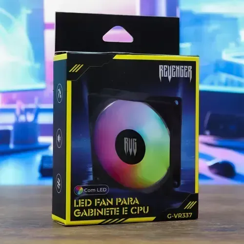 Kit 3 Peças Cooler Fan Revenger Pc Cpu Ventoinha Led Rgb