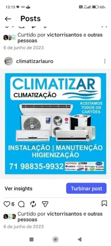 Instalação de ar-condicionado