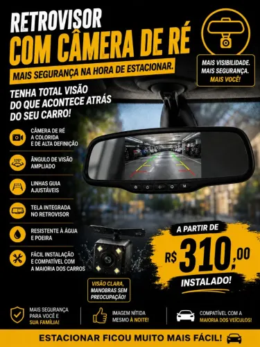 Retrovisor com Câmera de ré 