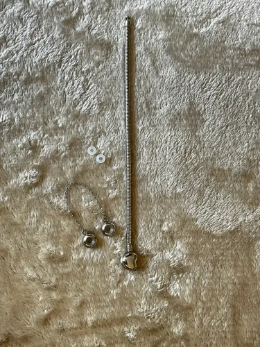 Pulseira de berloque de aço (TAM 18) + travas de segurança